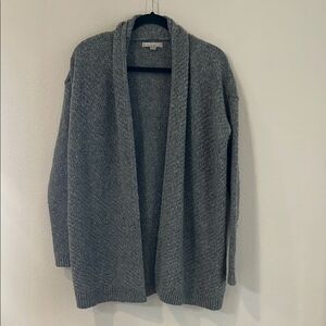 Cozy Gray Wool Open Front Cardigan
